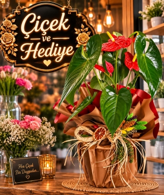 Kırmızı Antoryum (Anthurium )Saksı Çiçeği