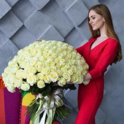 Ruh Eşim 101 Beyaz Gül Buketi