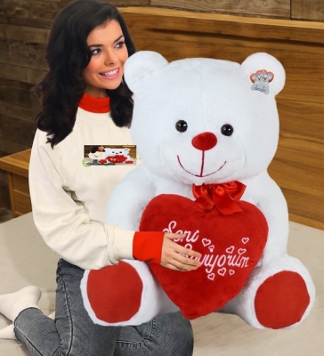 130 Cm Seni Seviyorum Kalpli Büyük Ayıcık