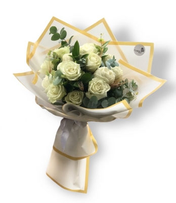 15 Adet Beyaz Gül Buketi