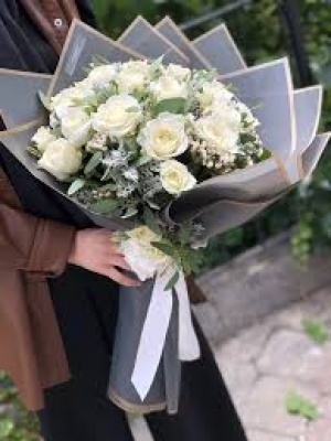 15`li Beyaz Gül Buketi