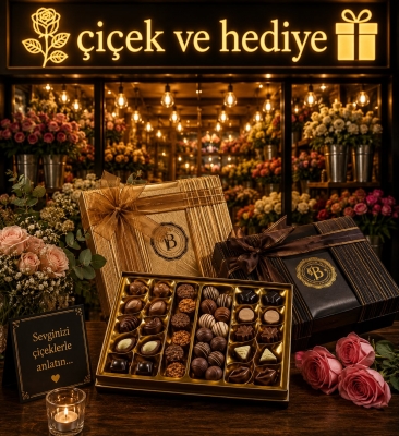 Saten Altın Hediye Çikolata Kutu