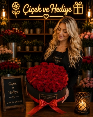 30 Kırmızı Gül Kalp Kutuda
