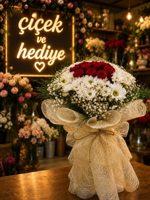 Abakada Papatya Gül Buketi