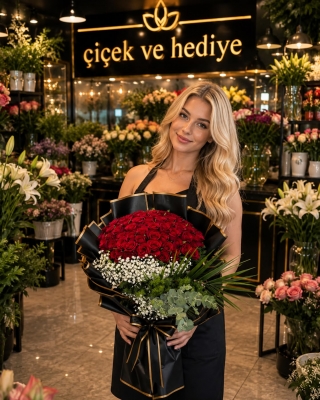 Ateş Böceği 51 Kırmızı Gül Buketi