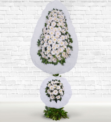 Beyaz İki Katlı Ayaklı Sepet