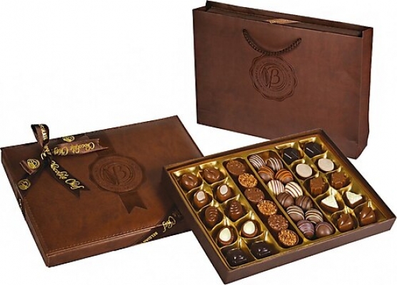 Deri Kahverengi Hediye Çikolata Kutu