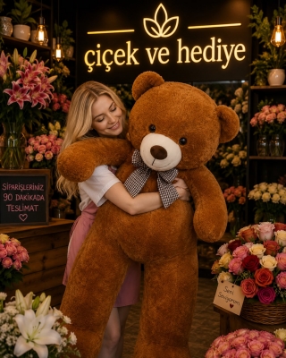 140cm Koyu Kahverengi Peluş Ayı 