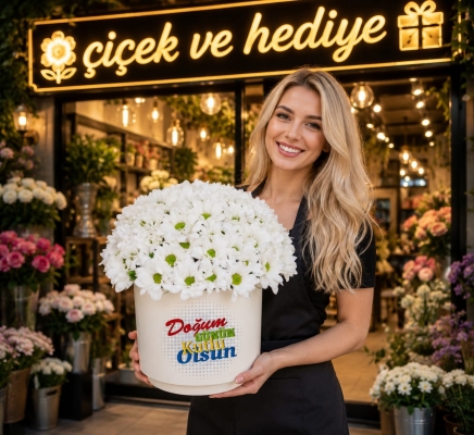 Doğum Günü Tebrikli Papatya Aranjmanı