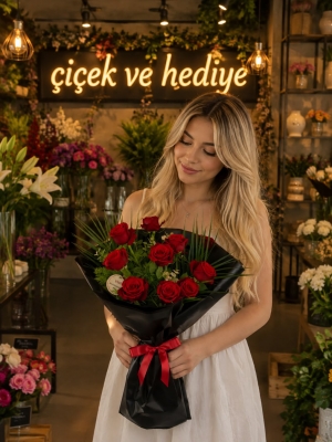 10 Adet Kırmızı Gül Buketi, Online Çiçekçi