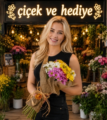 Renkli Papatya Buketi Özel Tasarım
