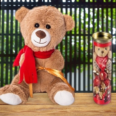 Mutlu Ayıcık ve Bolçi Pookie Bear Love 120 gr Çikolata