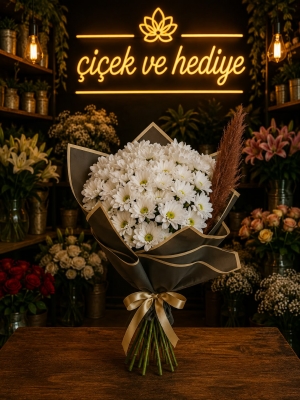 Beyaz Papatyalar Çiçek Buketi