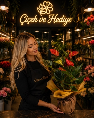 İthal Antoryum Saksı Çiçeği
