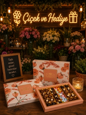 Flower Kutu Hediye Spesiyal Çikolata Büyük Boy