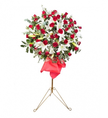 Kırmızı Gül ve Lilyum Ferforje