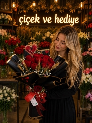 Kucak Dolusu Aşk 21 Kırmızı Gül Buketi
