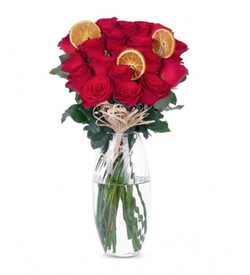 Carignan Serisi Lovable 21  Kırmızı Gül Aranjmanı