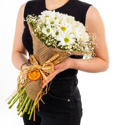 Papatya Hasır Buket