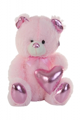 Parlak Kalpli Peluş Ayı100 Cm - Pembe