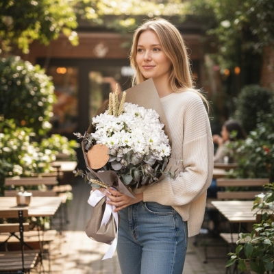 Premium Kraft Papatya Buketi