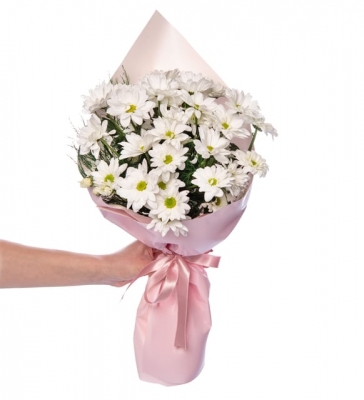 Pudra Bukette Beyaz Papatyalar 