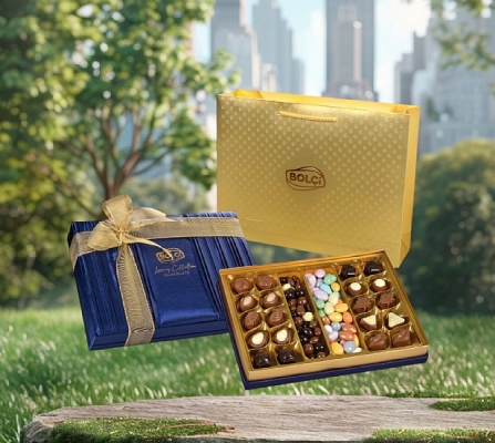 Saten Lacivert Hediye Çikolata Kutu diyarbakır çikolata 