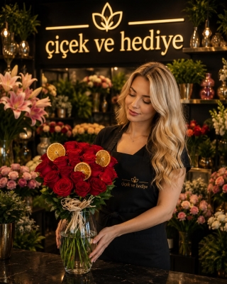 Sevgi Serisi Lovable 21  Kırmızı Gül Aranjmanı