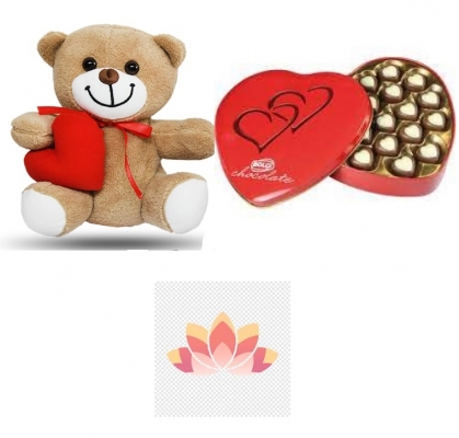 Sevimli Kalpli Peluş Ayıcık Çikolata