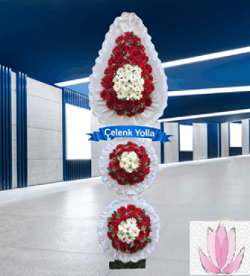 Kırmızı Üç Katlı Ayaklı Sepet