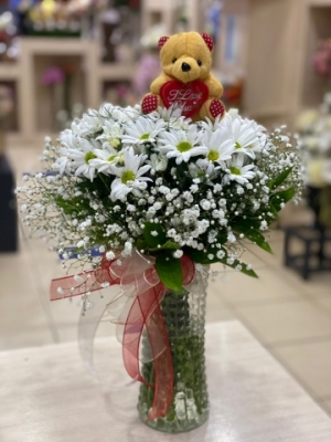 Vazoda Ayıcıklı Papatya diyarbakırda çiçekçi